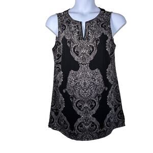I.N.C. International Concepts XL Embellished Black White Elegant Tank‎ coquette